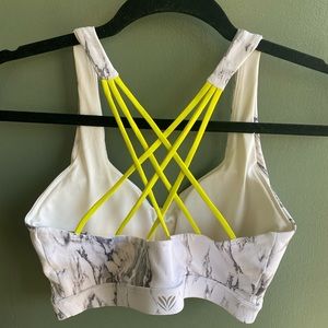 Marble like neon green sports bra